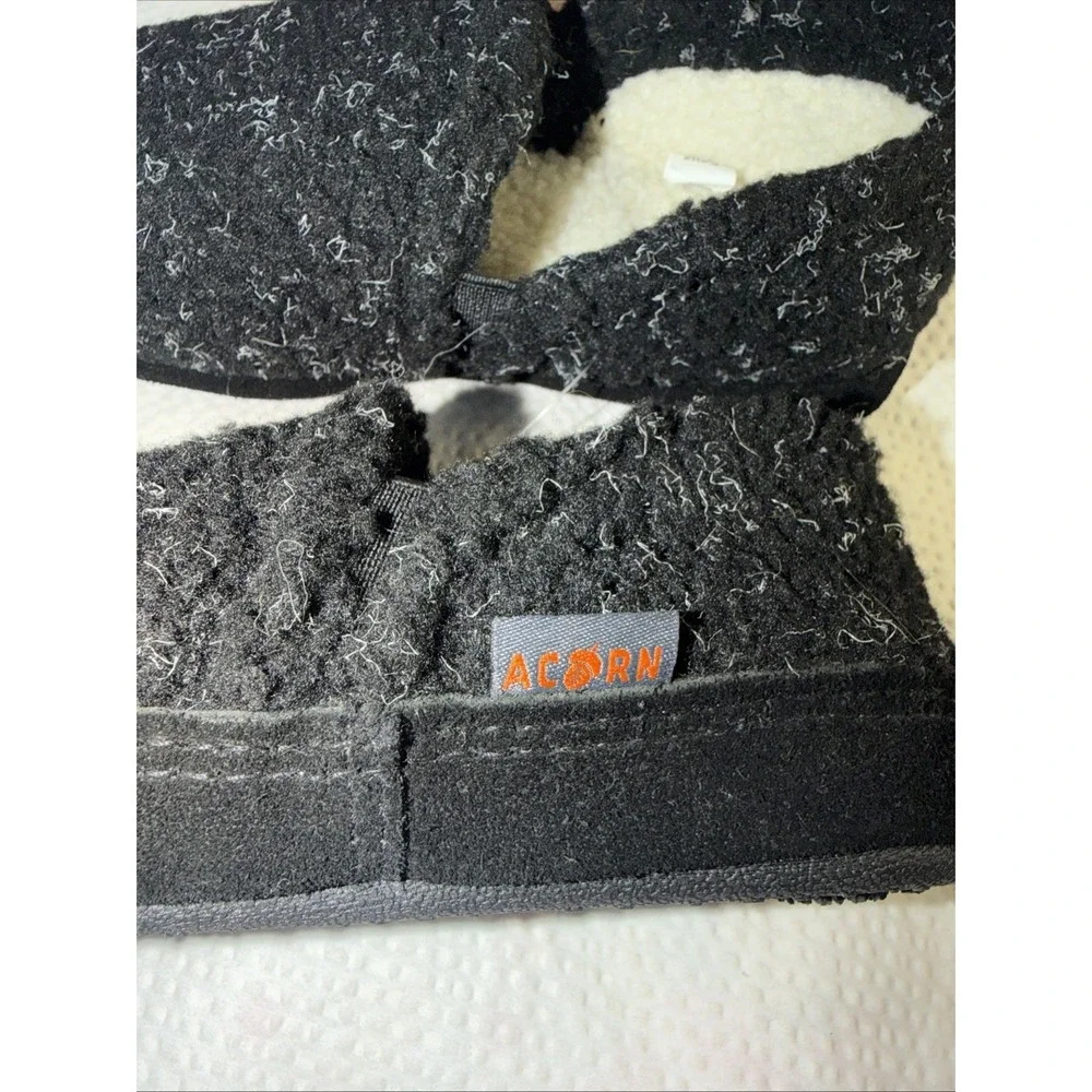 ACORN Kid's Colby Gore Moc Slipper Black Berber Fleece US Unisex 1-2 Kids